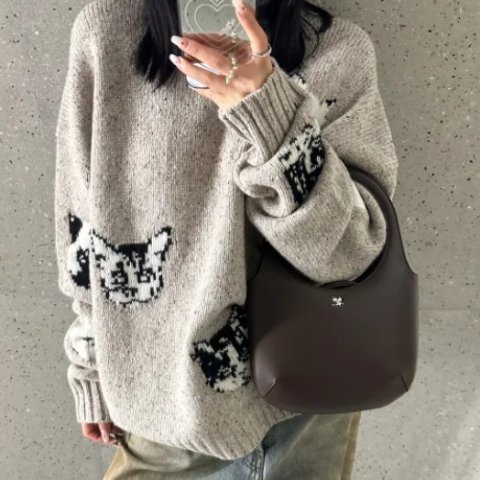 Acne Studios驼色图案毛衣