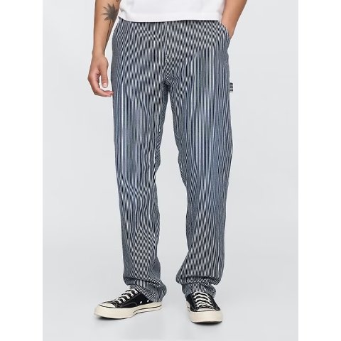 UltraSoft 男牛仔条纹工装直筒裤