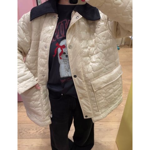 Ganni超保暖的夹克棉服！相似款Ganni Off-White Quilt夹克