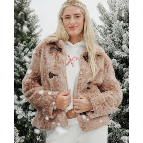 Hollister毛茸茸连帽开衫外套