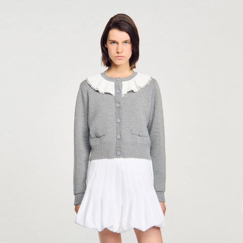 SandroCardigan with Contrast Collar