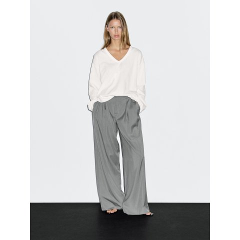 Massimo DuttiOversize V领衬衫