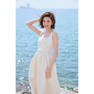 Self-PortraitSatin Flower Midi Dress