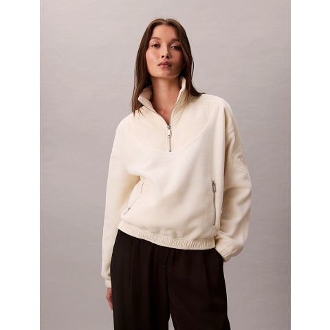 Calvin Klein拉链立领抓绒卫衣