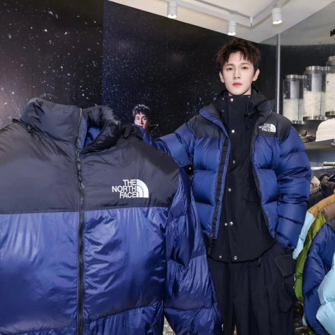 The North FaceNuptse Retro Puffer Jacket Men’s Blue Full Zip