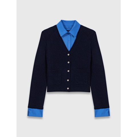 Maje这件miu风太足了！可拆卸装饰针织开衫