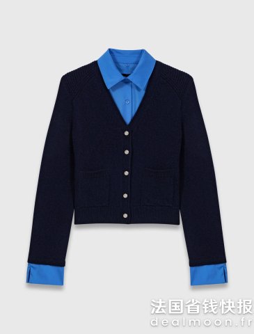 Maje这件miu风太足了！可拆卸装饰针织开衫