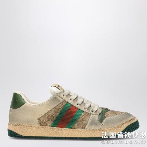 GucciGucci Screener 米色GG印花运动鞋