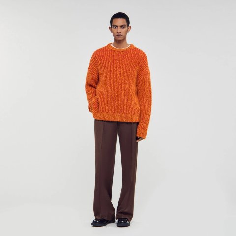SandroRound Neck Long Sleeve Sweater