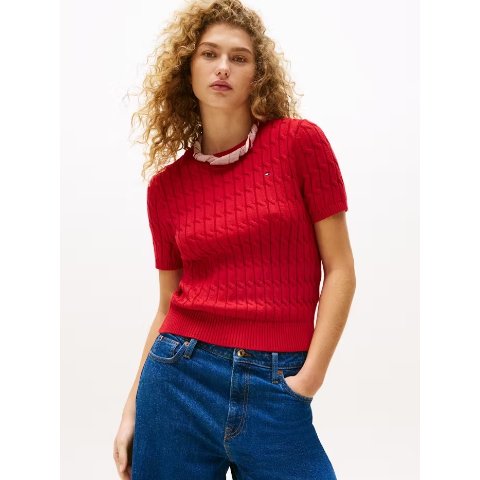 Cable 短袖针织衫