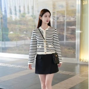 Maje这件真的就是香奈儿本香@Sanny Y小香风条纹羊毛针织开衫