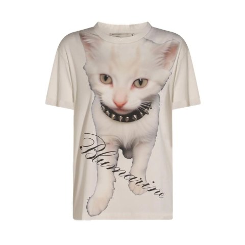 BlumarineKitten Print Crewneck T-Shirt