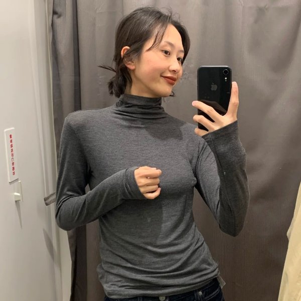 高领羊毛针织衫 女士