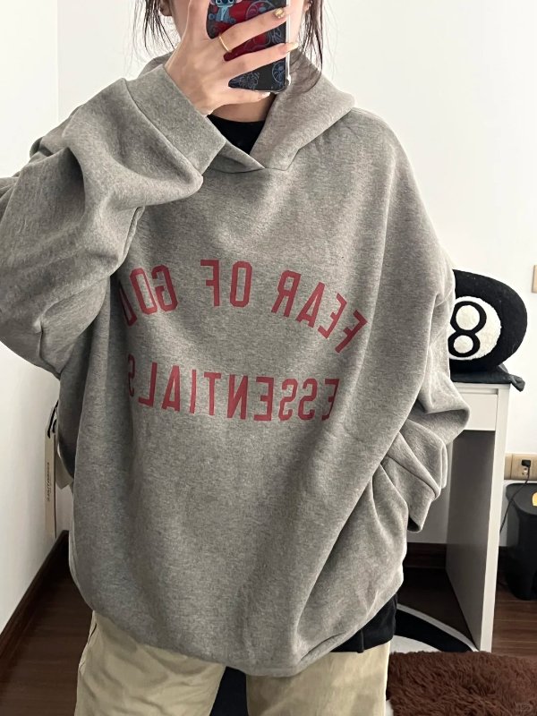  ESSENTIALS 抓绒连帽卫衣