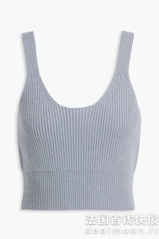 Alexander Wang亚历山大王 羊毛混纺短款螺纹背心