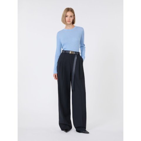 Wool Silk Sequin Sweatshirt Light Blue