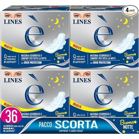 4件额外95折Lines Night 夜用卫生巾 36片