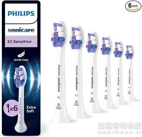 PhilipsPhilips Sonicare S2 替换牙刷头 白色 6支
