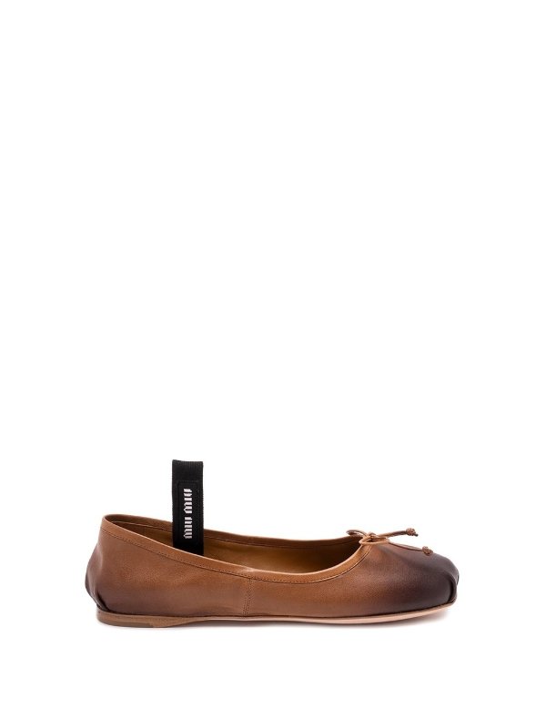 小牛皮芭蕾平底鞋