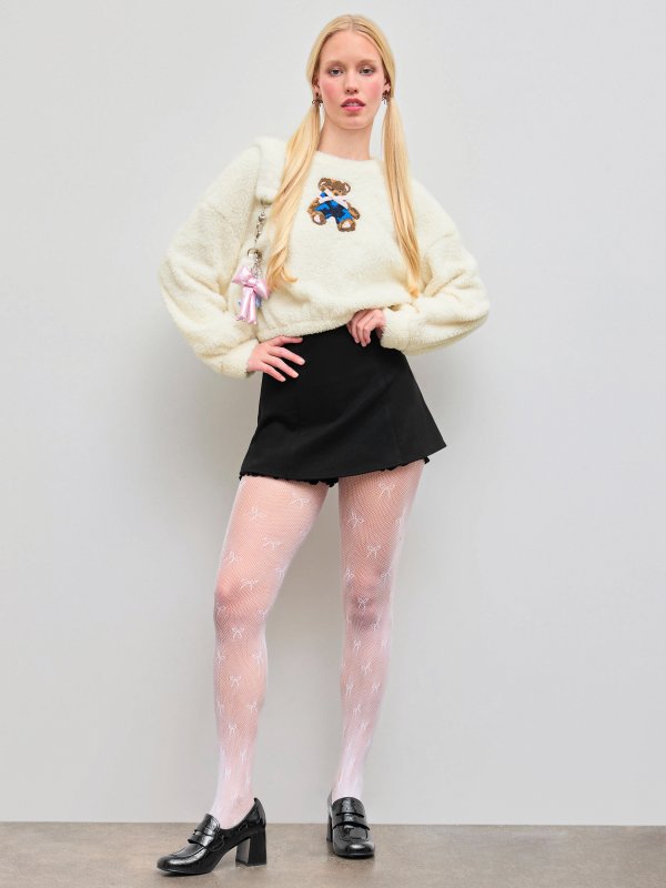 Fleece 圆领熊印花卫衣 宽松款