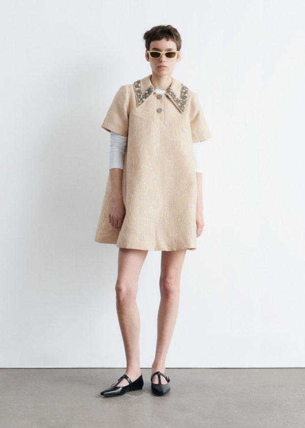 Jacquard 短袖迷你裙