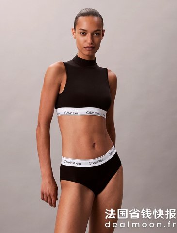 Calvin KleinIcon 棉莫代尔高领薄杯文胸