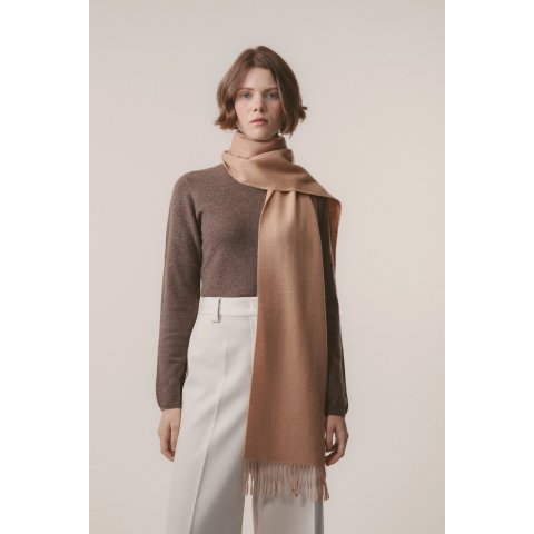 Solid 驼色羊绒围巾