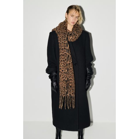 H&MH&M 女士流苏豹纹围巾 米色