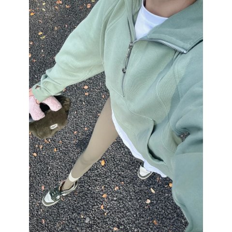 Scuba 宽松半拉链卫衣@猫同学Connie