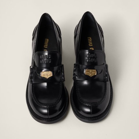 Miu MiuBrushed Leather Penny Loafers