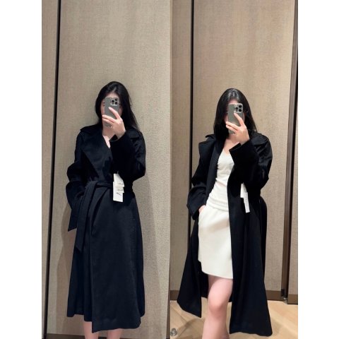 气质款！Max Mara 束腰外套 黑色 M码