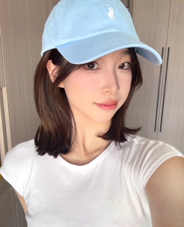 浅蓝色棒球帽 棉质