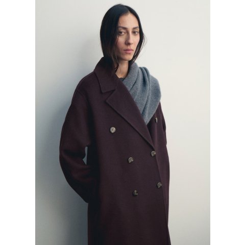 mango你怎么有静奢感Oversized 羊毛手工大衣