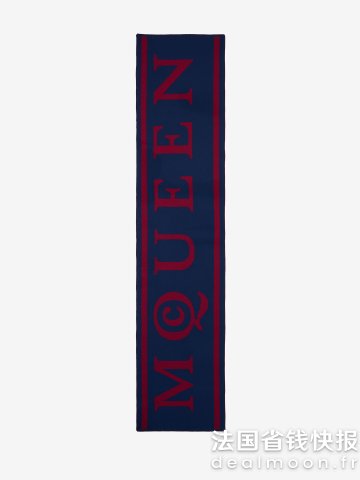  女士logo围巾 藏蓝酒红