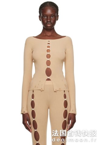 rui Beige 长袖T恤 镂空款