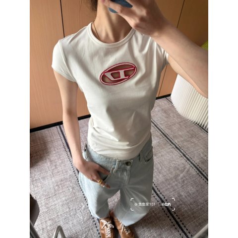 Diesel@鱼鱼家131白色镂空T恤