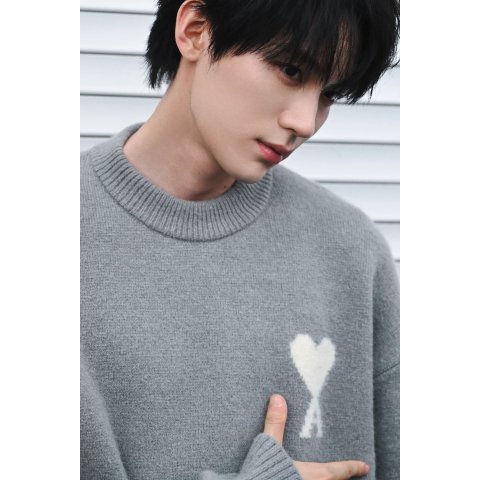 爱心羊毛毛衣 周翊然同款女款