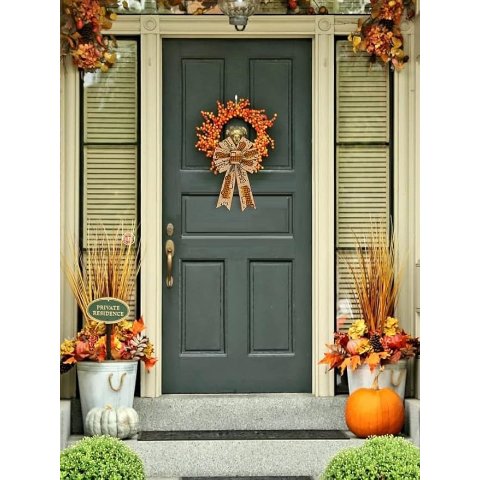 Autumn 蝴蝶结 橙色麻布 2件