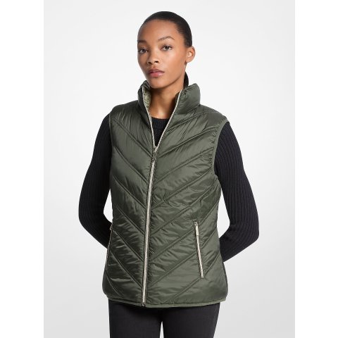 Michael KorsLogo Chevron Quilted Nylon Vest