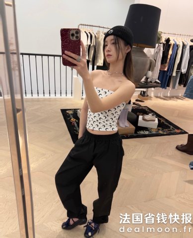 MARINE SERRE辣妹必备！@XUXINANNMarine Serre Top Moon Jersey 抹胸