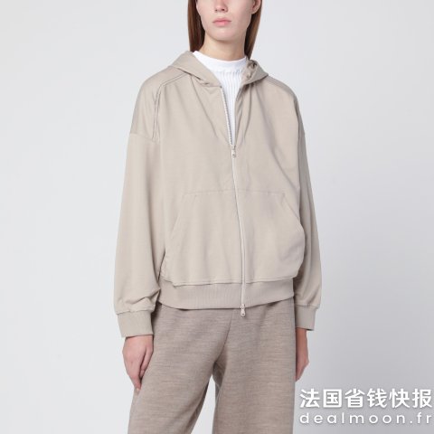 Brunello CucinelliBrunello Cucinelli 棉质拉链卫衣 米色