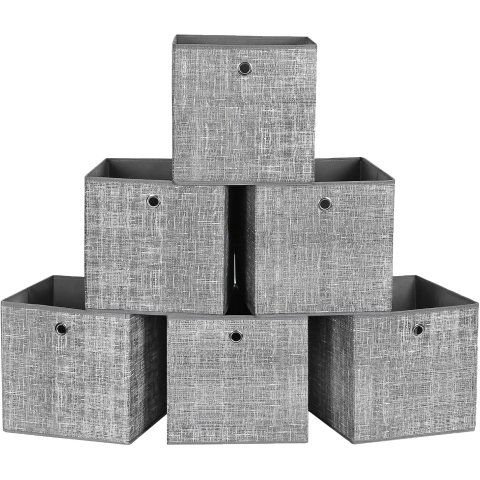 SONGMICS 灰色储物箱 6个装