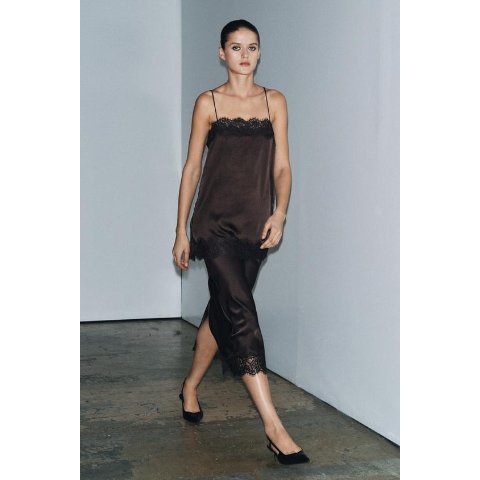 ZW COLLECTION 缎面蕾丝上衣