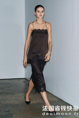 ZaraZW COLLECTION 缎面蕾丝上衣