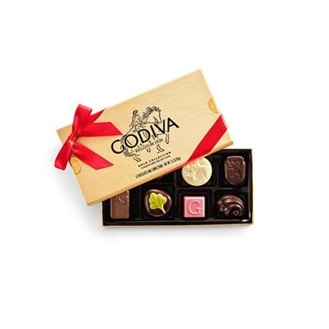 GodivaAssorted Chocolate Gift Box Red Ribbon 8 Pieces