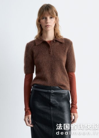 Polo 刷丝针织短袖衫