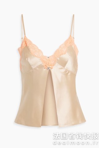 Alexander Wang亚历山大王 丝绸蕾丝吊带背心