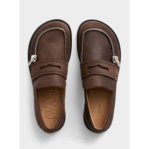 Penny麂皮女士乐福鞋 拉链装饰