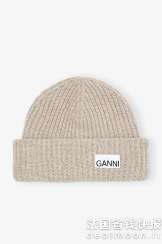 GanniSand 羊毛针织帽 米色