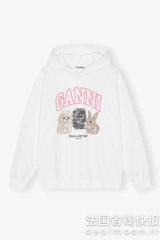 Ganni动物印花连帽卫衣